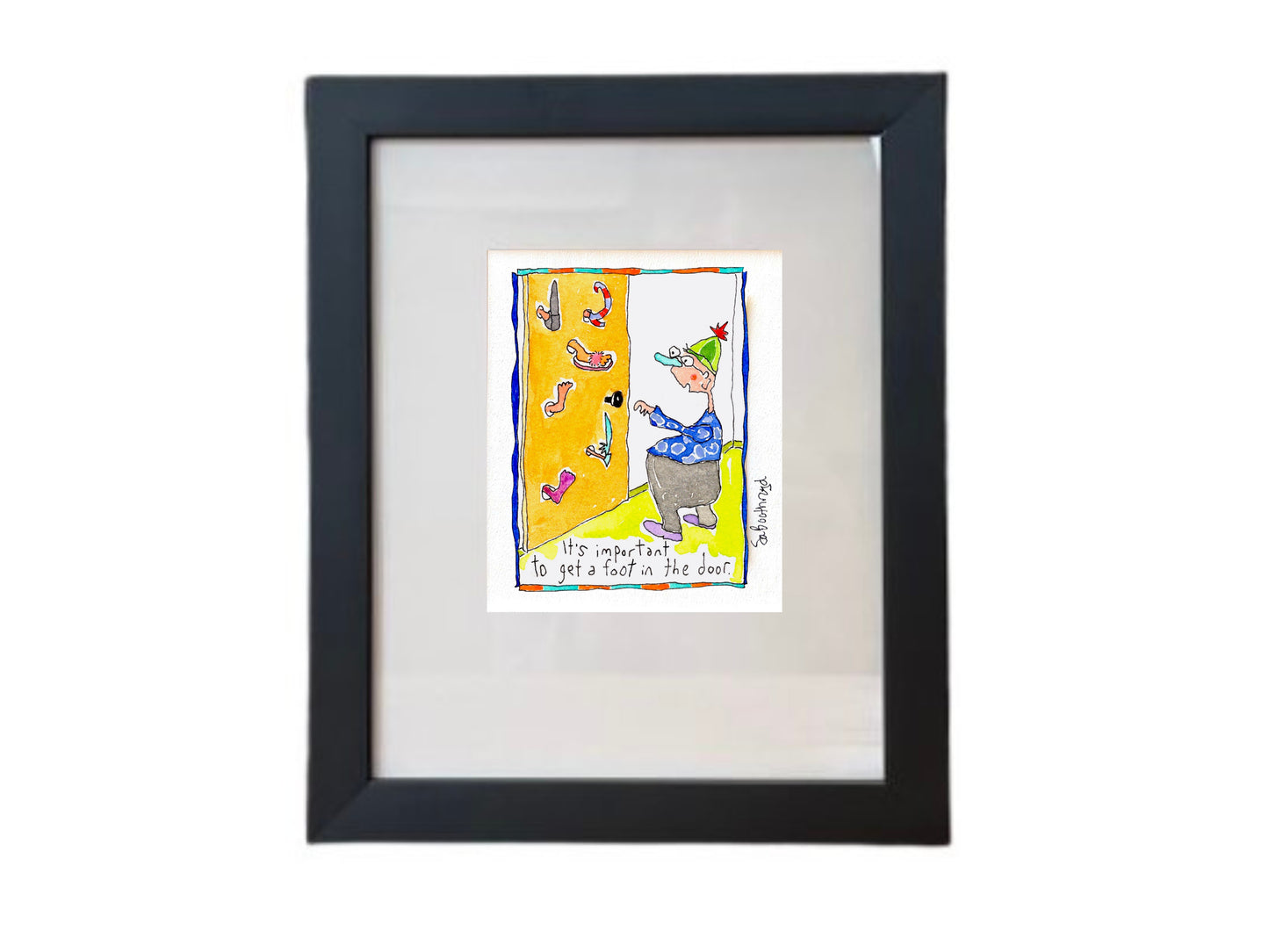 
                  
                    It's important to get a foot in the door (framed watercolour)
                  
                