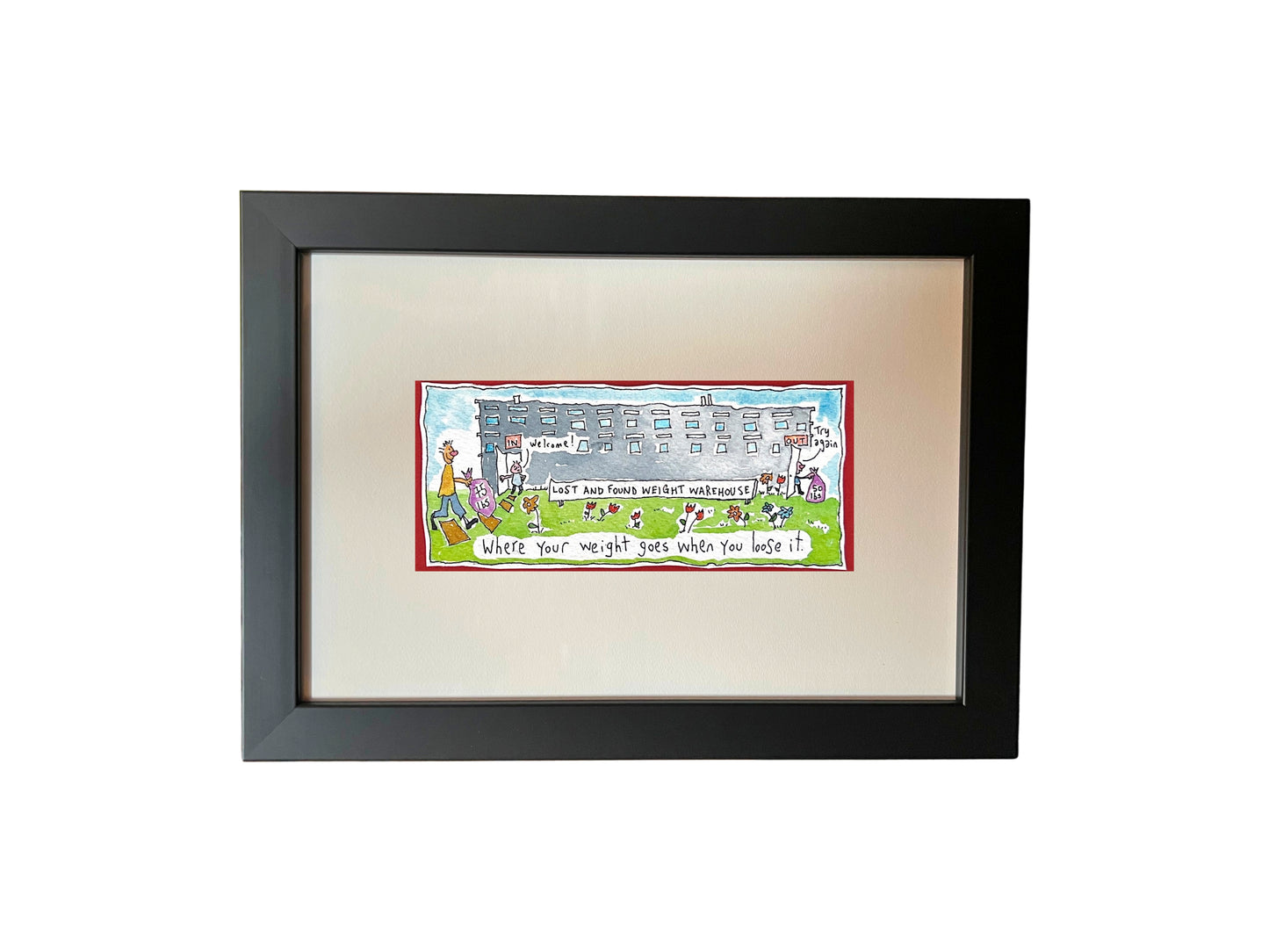 
                  
                    Lost and found weight warehouse (#2) (framed watercolour)
                  
                