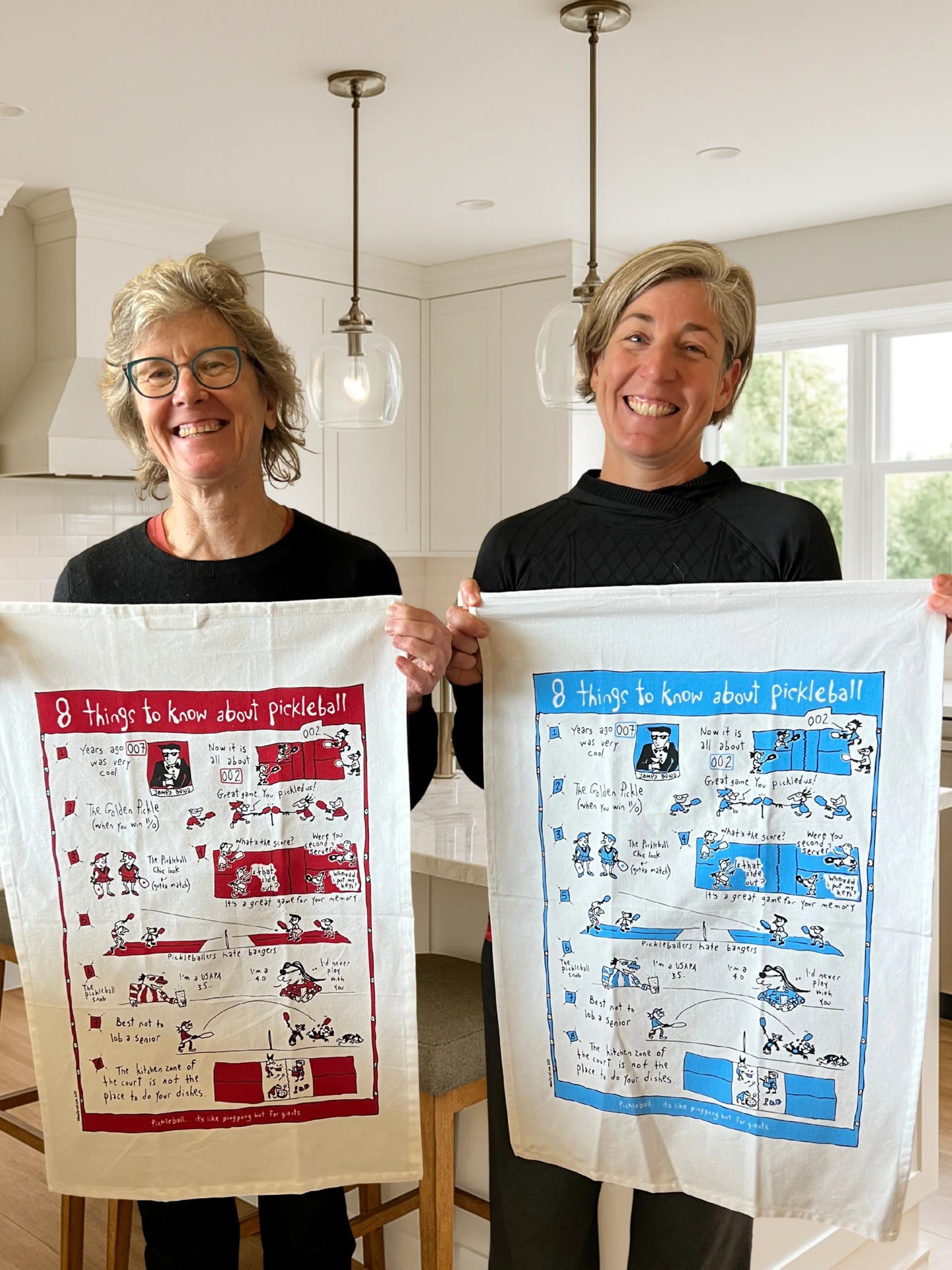 
                  
                    Tea Towel - 8 things to know about pickleball (also available in red!)
                  
                