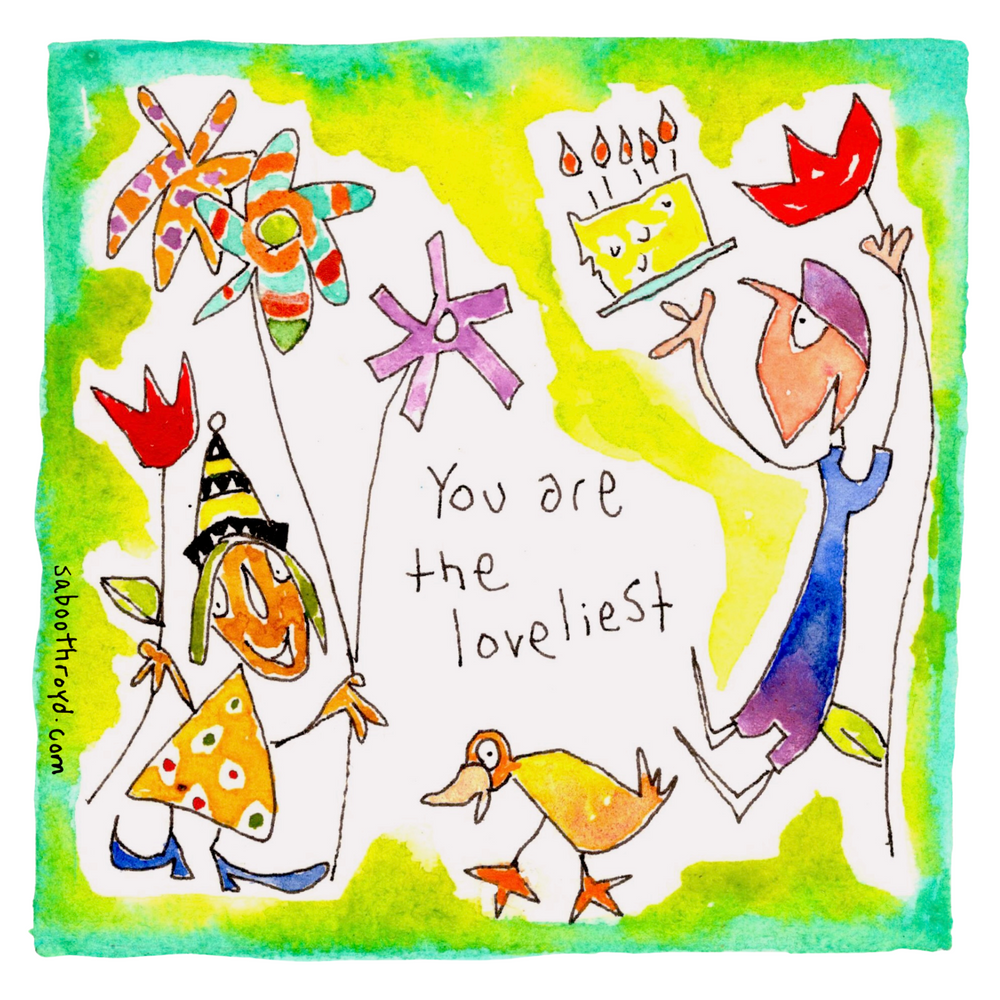 You are the loveliest (cake) (framed watercolour)