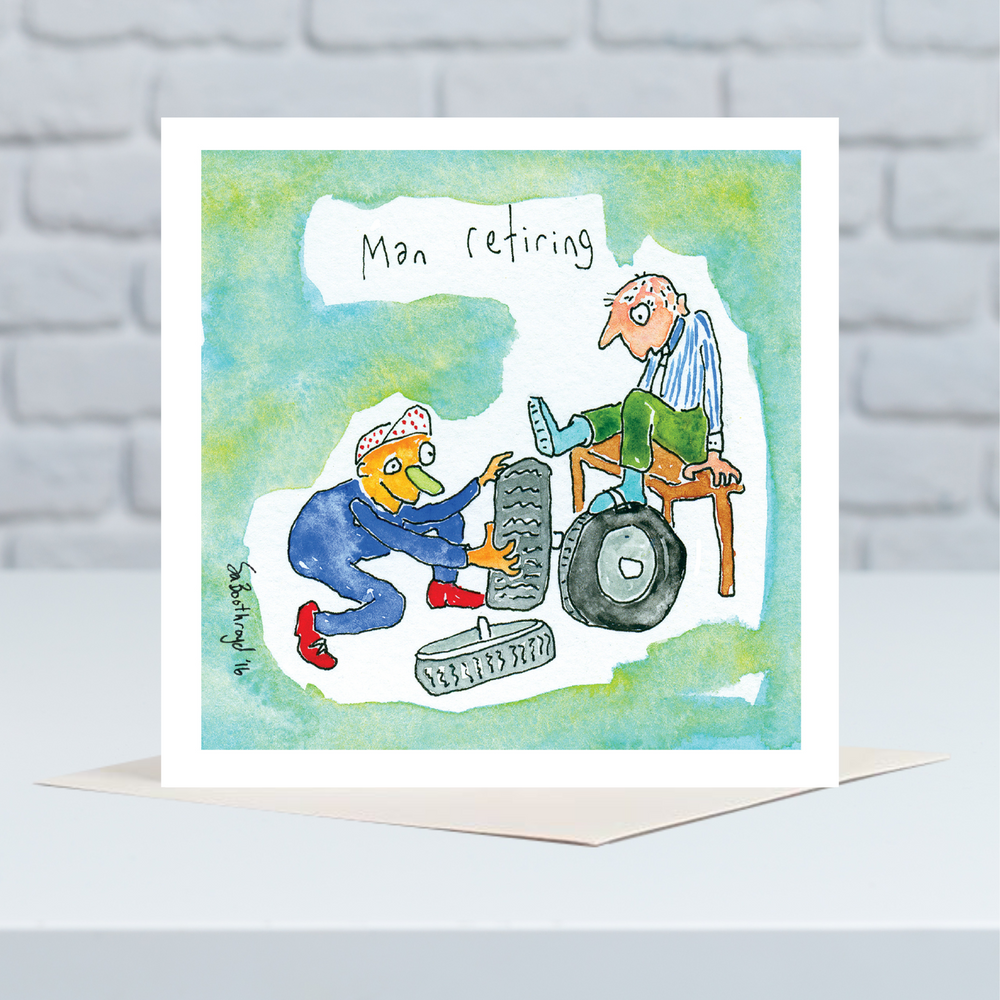 Mini Card - Man retiring