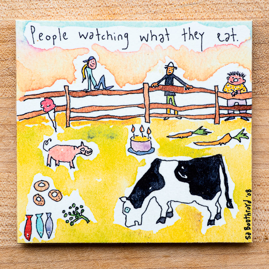People watching what they eat