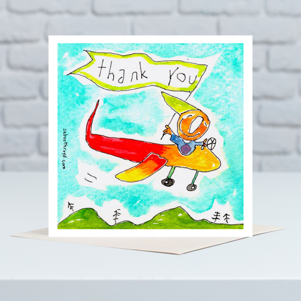 Mini Card - Thank you (plane)